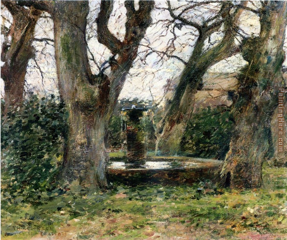 Italian Landscape with a Fountain painting - Theodore Robinson Italian Landscape with a Fountain art painting
